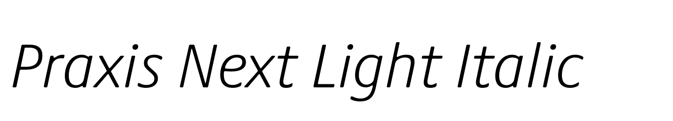 Praxis Next Light Italic